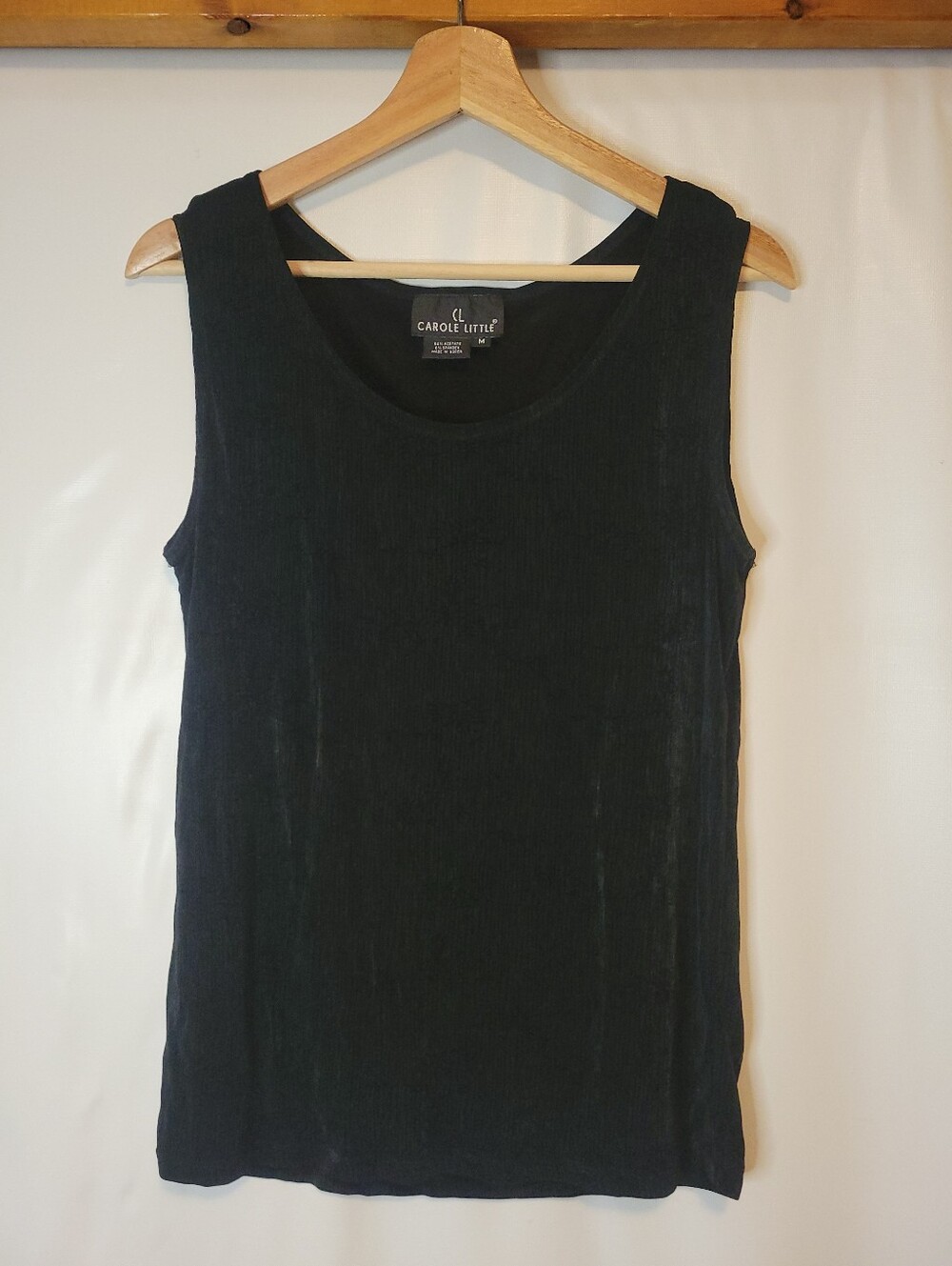 Vintage Slinky Carole Little Black Sleeveless Scoop Tank